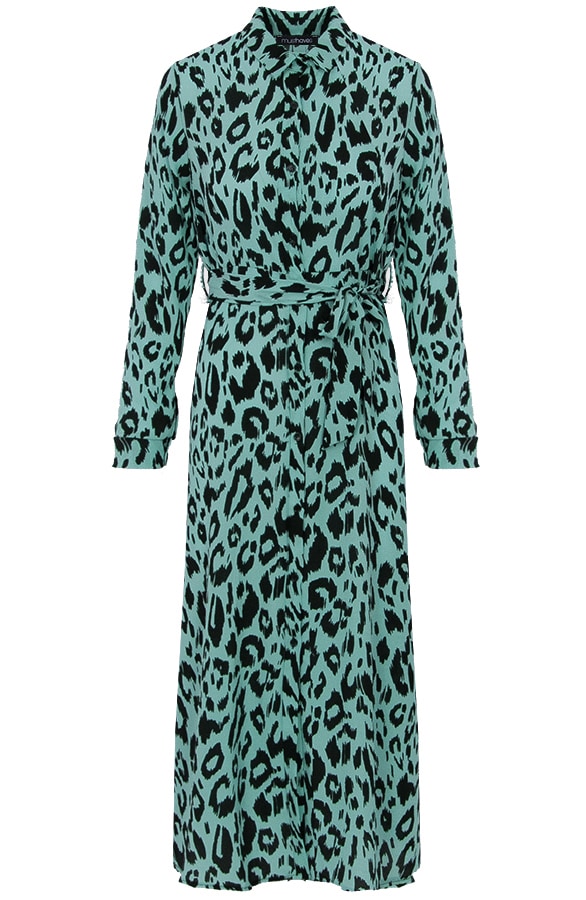 Maxi Jurk Panterprint Groen – shoparchief