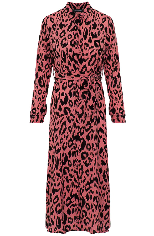 Maxi Jurk Panterprint Koraal – shoparchief