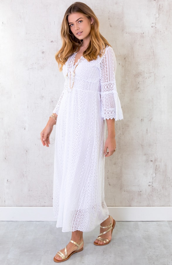 Maxi Kanten Jurk Wit – shoparchief
