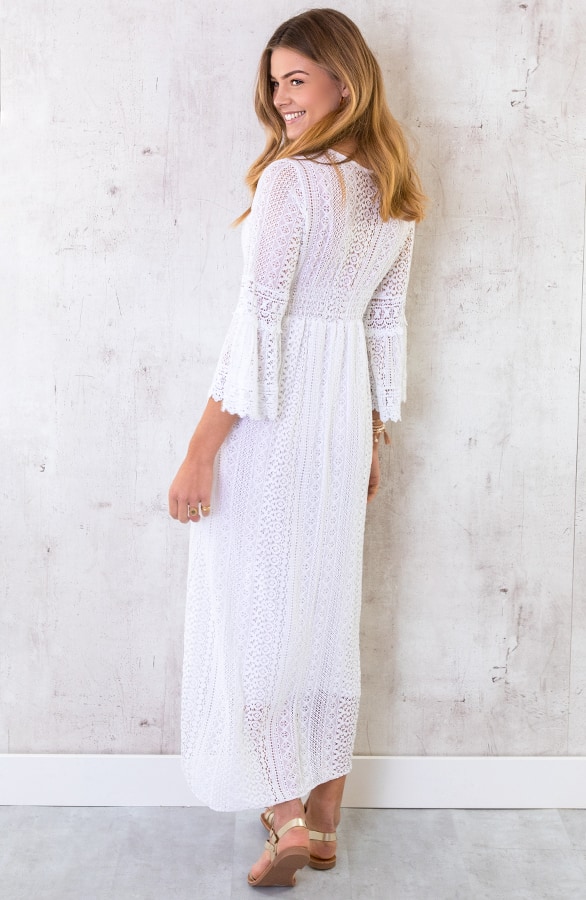 Maxi Kanten Jurk Wit – shoparchief, foto 3