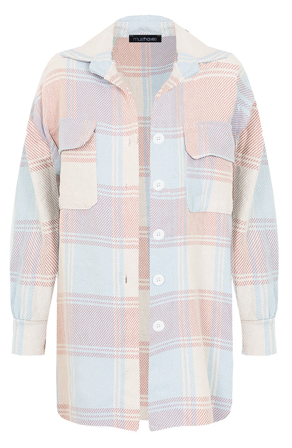 Oversized Blouse Geblokt Roze – shoparchief