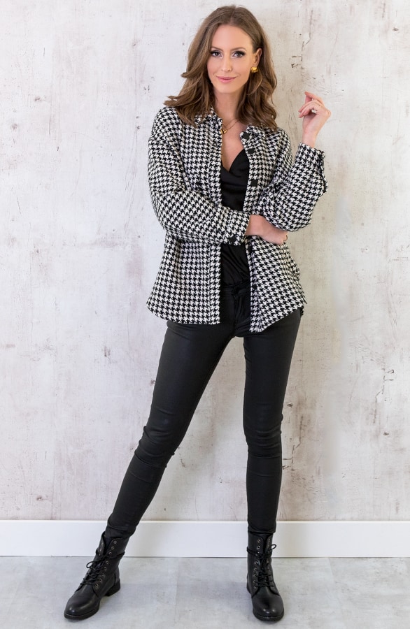 Oversized Jacket Pied De Poule – shoparchief, foto 3