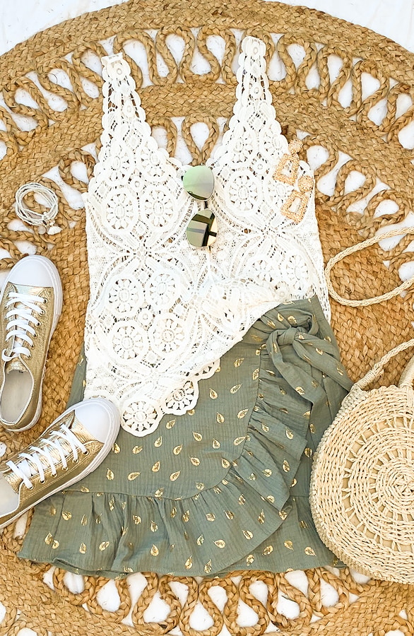 Overslag Leaves Rok Mint – shoparchief, foto 6