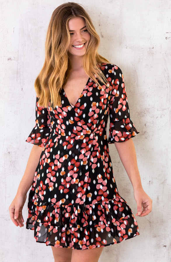 Overslag Ruches Jurk Dames – shoparchief, foto 2