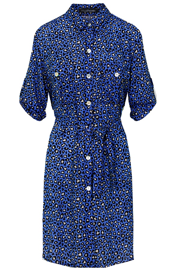 Panter Knopen Jurk Kobalt – shoparchief