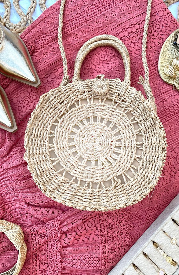 Ronde Rieten Tas Naturel Luxury – shoparchief