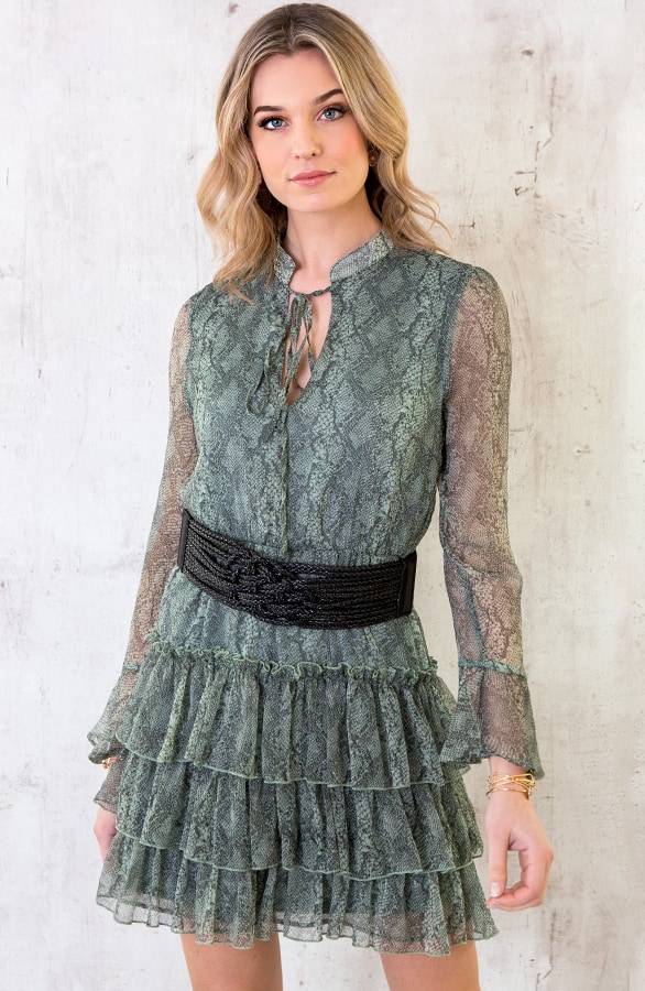 Slangenprint Laagjes Jurk – shoparchief