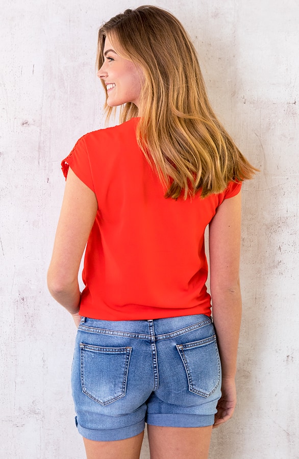 Strik Top Kant Koraalrood – shoparchief, foto 6