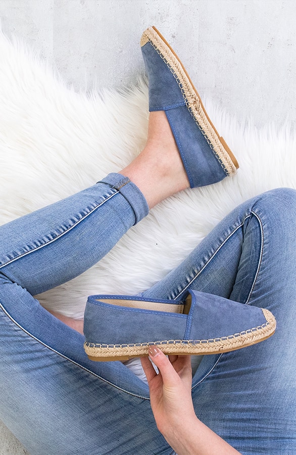Suede Espadrilles Jeansblauw – shoparchief