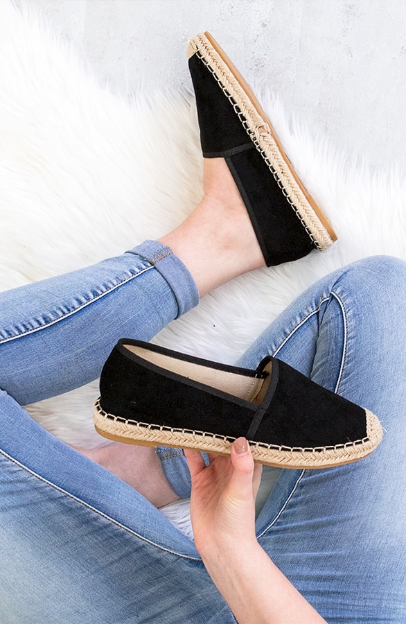 Suede Espadrilles Zwart – shoparchief