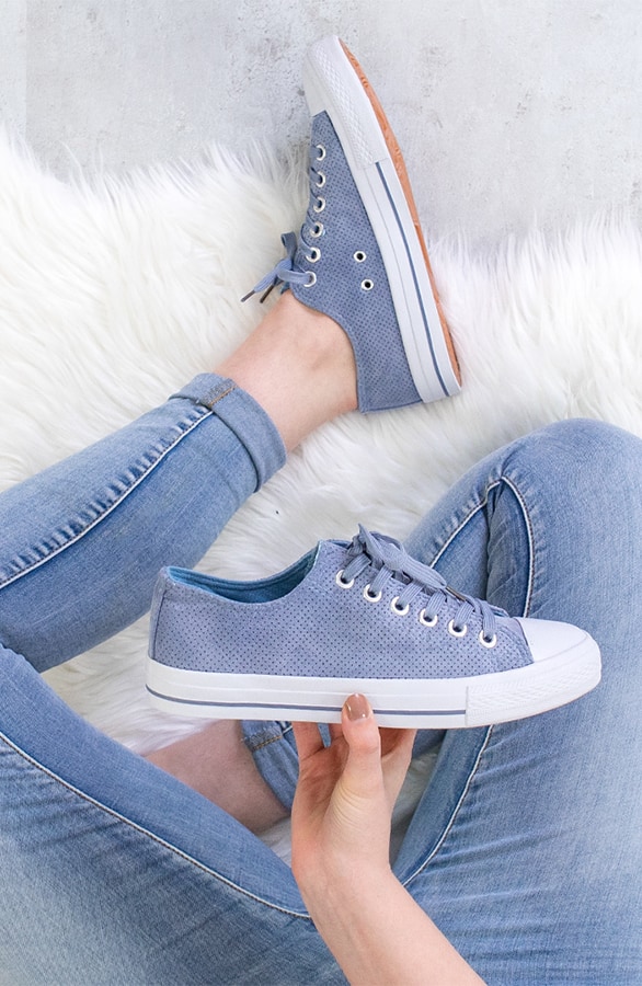 Suede Sneakers Jeansblauw – shoparchief, foto 2