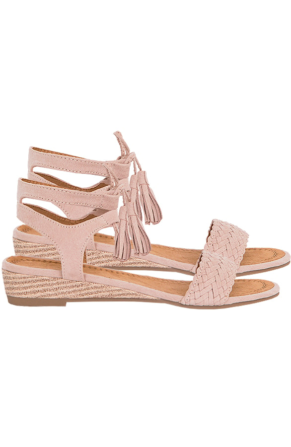 Suede Vlecht Sandalen Beige – shoparchief, foto 2