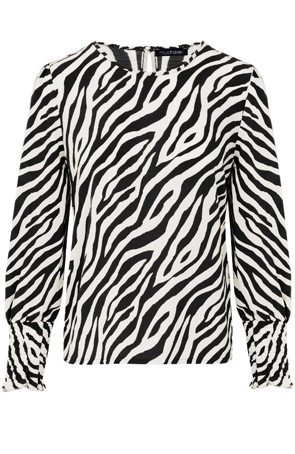 Zebra Blouse Zwart Wit – shoparchief