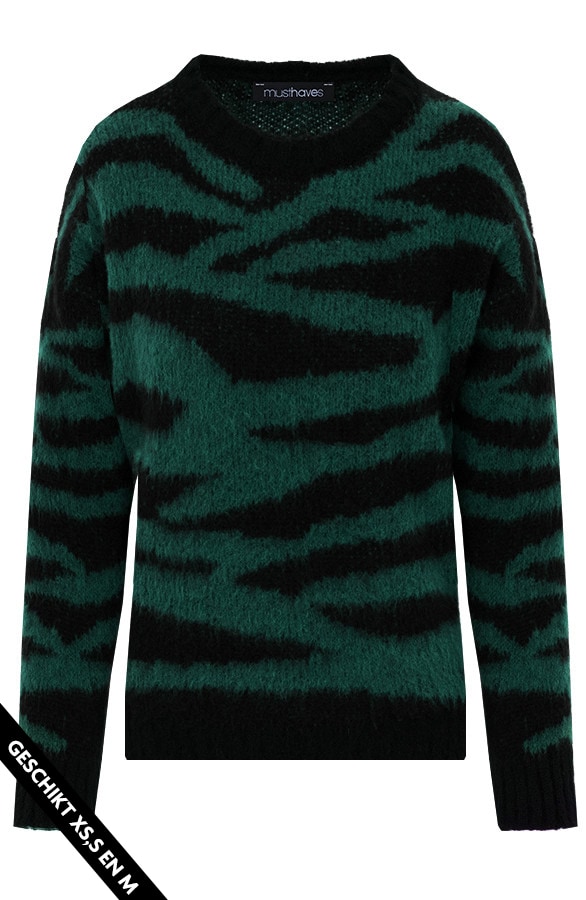 Zebra Trui Dames Groen – shoparchief