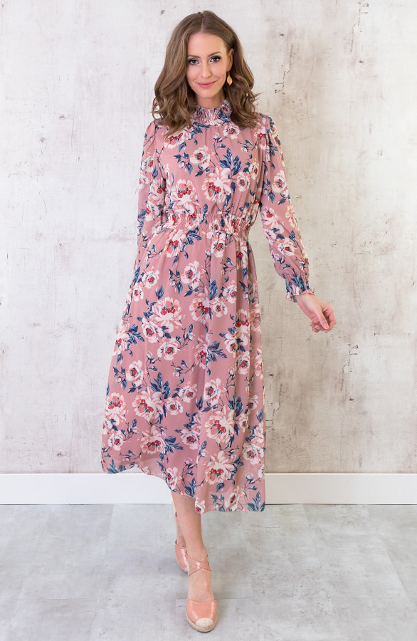Bloemen Coljurk Lang Dames Roze – shoparchief, foto 5