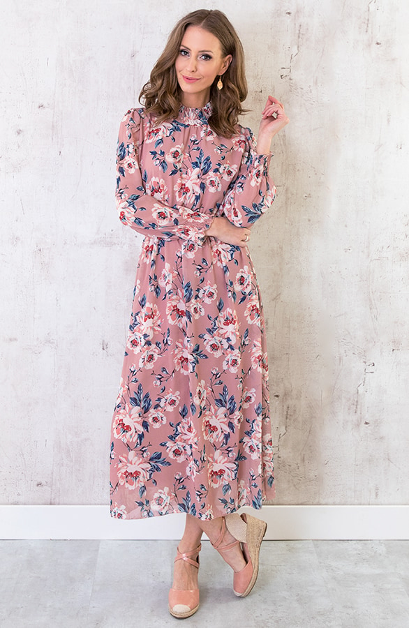 Bloemen Coljurk Lang Dames Roze – shoparchief, foto 4