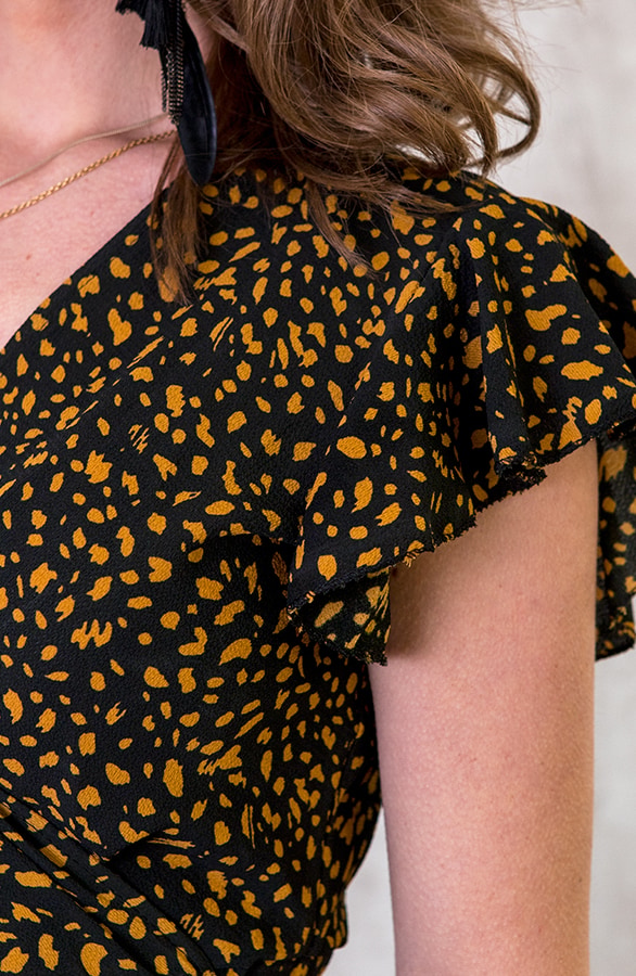 Cheetah Jurk Midi Oker – shoparchief, foto 5