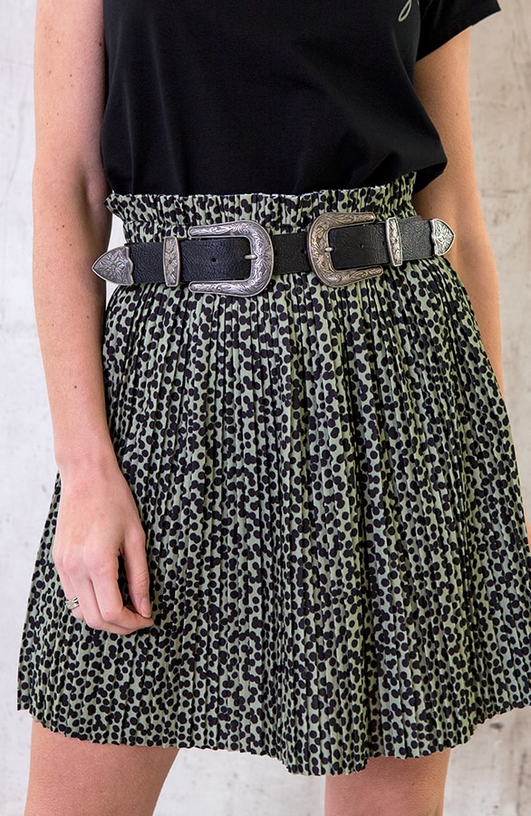 Cheetah Plisse Rok Legergroen – shoparchief, foto 5