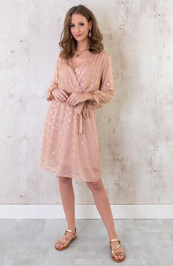 Golden Leaves Jurk Roze – shoparchief, foto 4