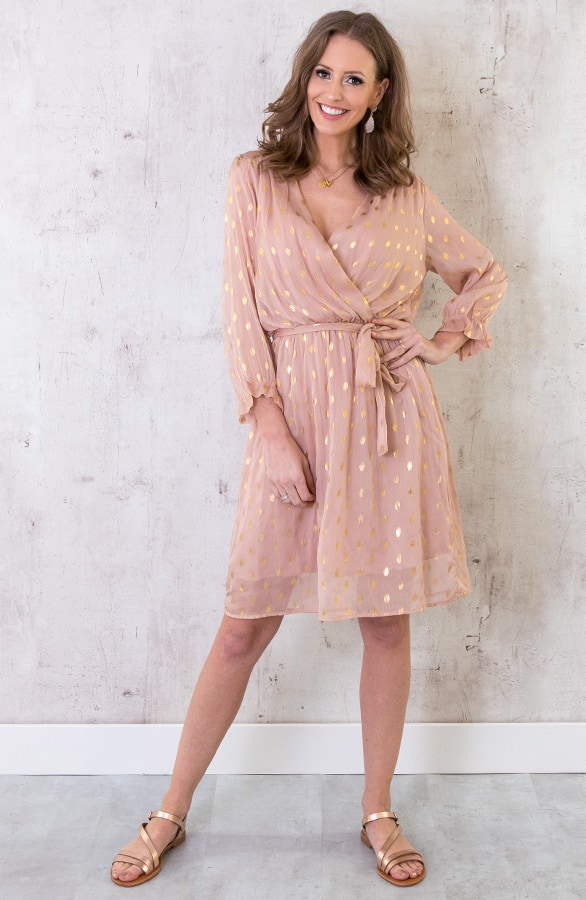 Golden Leaves Jurk Roze – shoparchief, foto 3