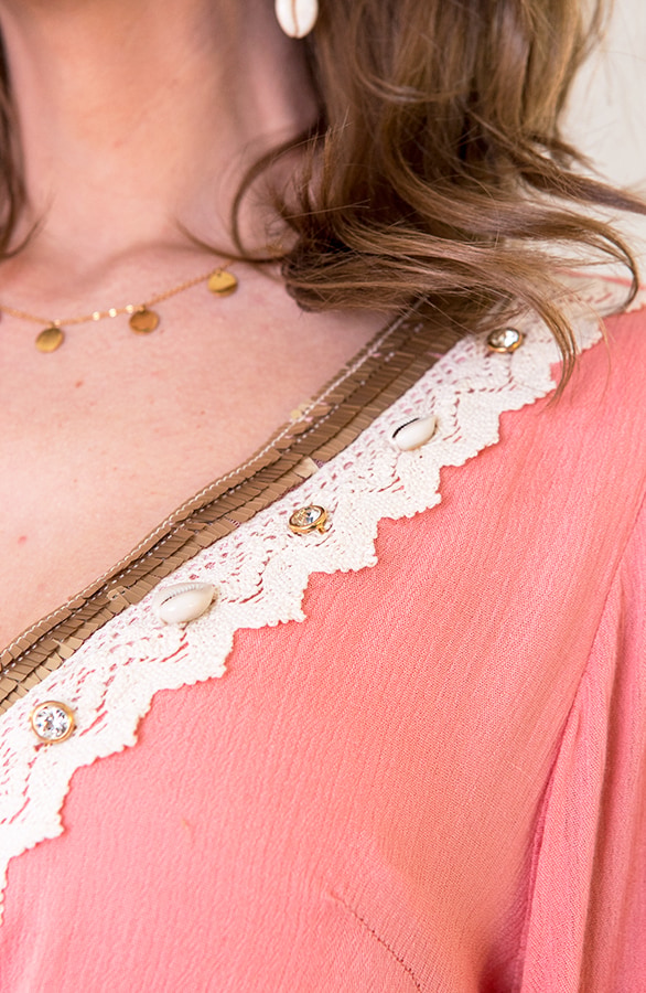 Ibiza Tassel Jurk Koraal – shoparchief, foto 4