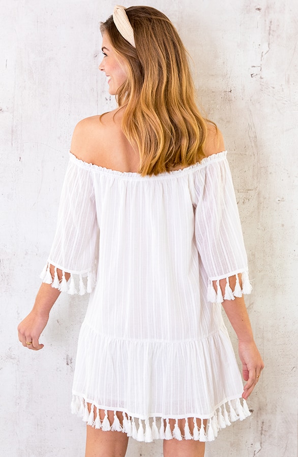 Ibiza Tassel Tuniek Wit – shoparchief, foto 3
