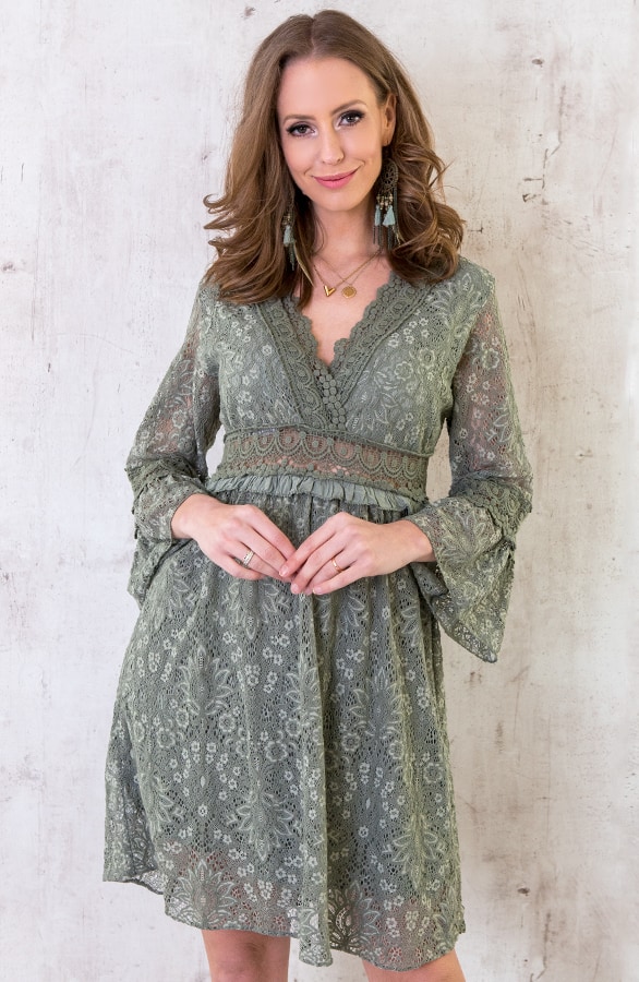 Jurk Kant Dames Legergroen – shoparchief, foto 6