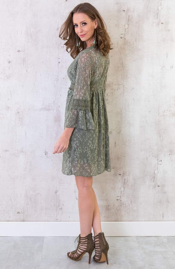 Jurk Kant Dames Legergroen – shoparchief, foto 3