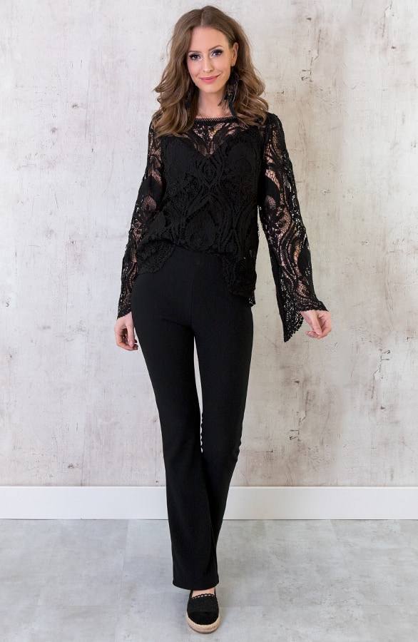 Kanten Flared Top Zwart – shoparchief, foto 5