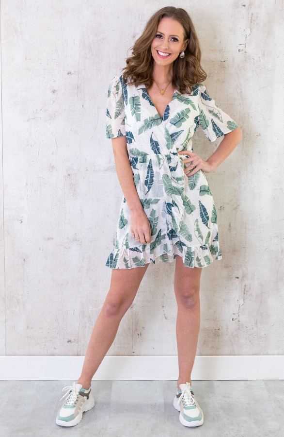 Leaves Jurk Dames Wit – shoparchief, foto 5