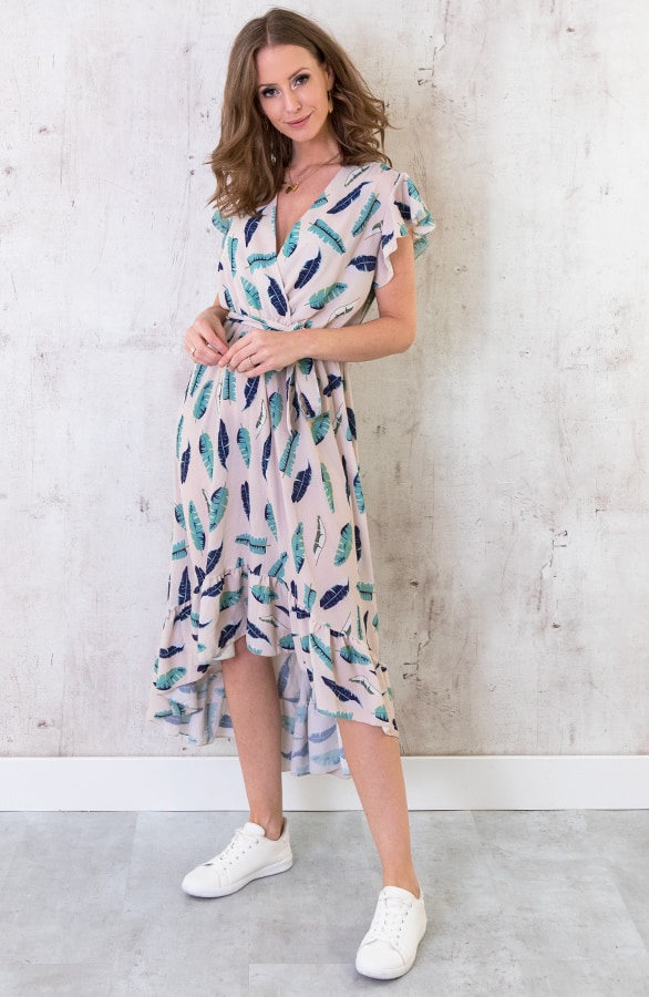 MIdi Veren Jurk Beige – shoparchief, foto 3