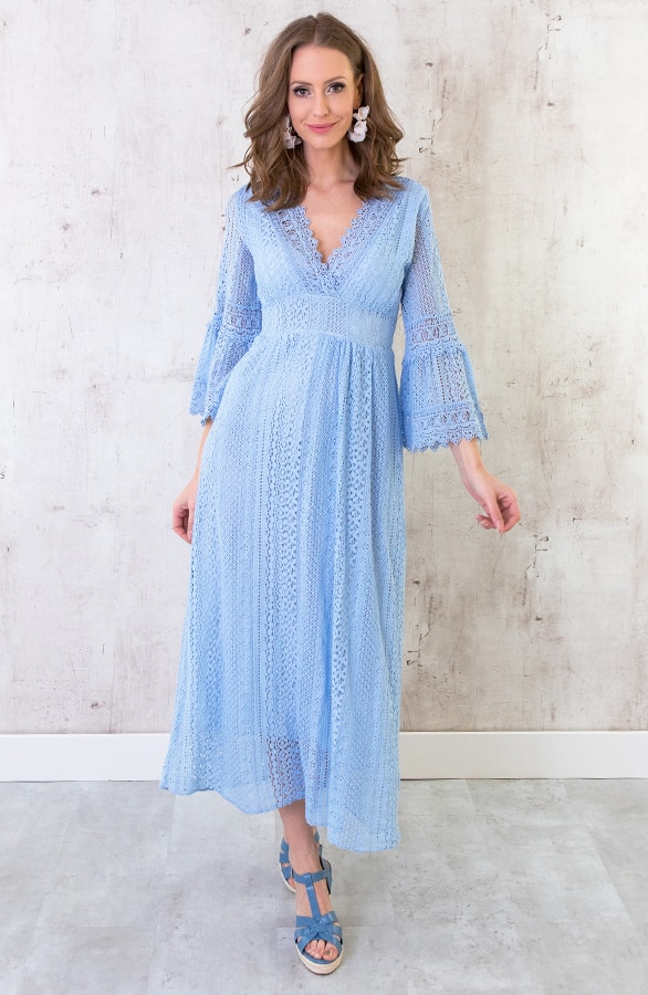 Maxi Kanten Jurk Babyblauw – shoparchief, foto 4