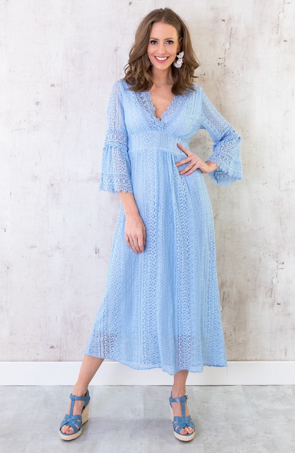 Maxi Kanten Jurk Babyblauw – shoparchief, foto 2