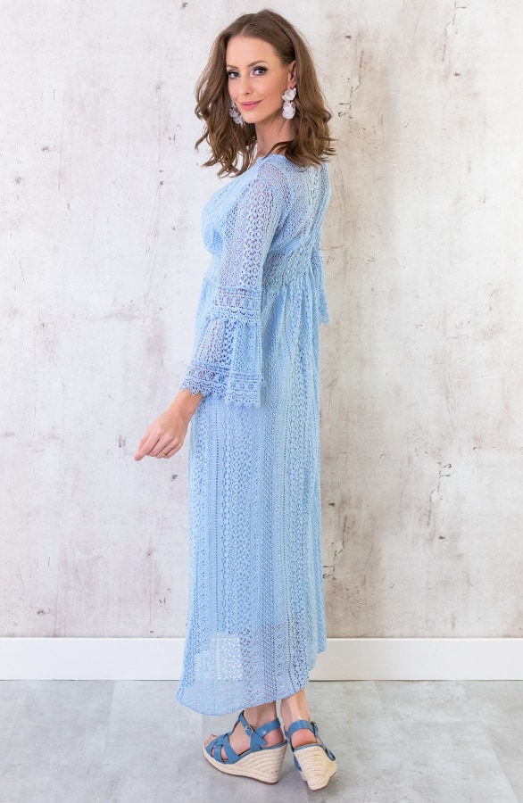 Maxi Kanten Jurk Babyblauw – shoparchief, foto 5
