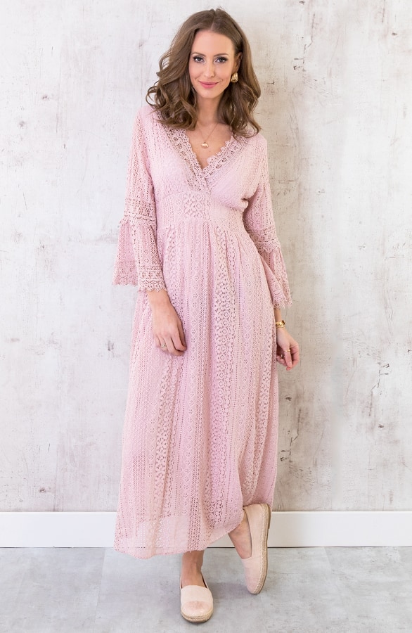 Maxi Kanten Jurk Roze – shoparchief, foto 6