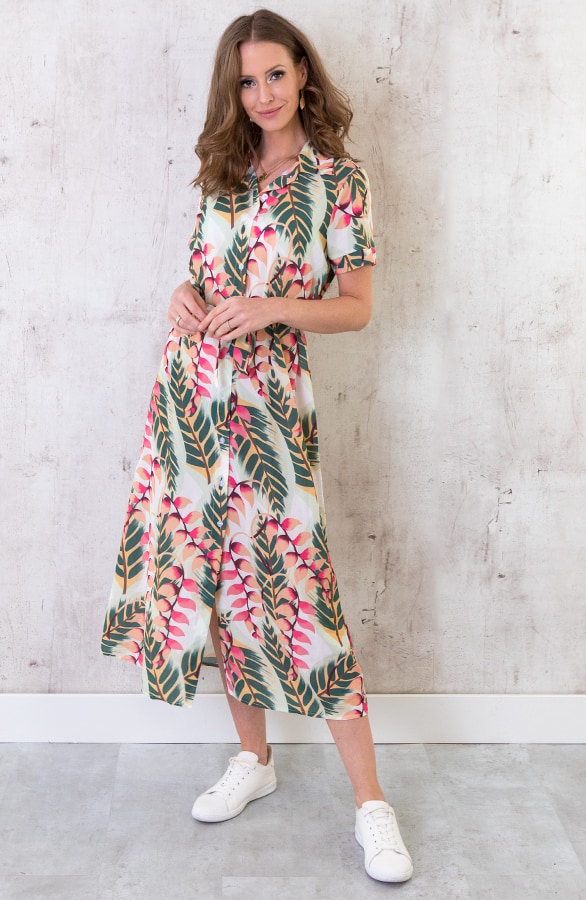 Midi Leaves Jurk Dames – shoparchief, foto 4
