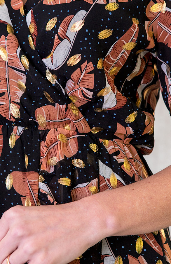 Midi Leaves Jurk Deluxe – shoparchief, foto 4