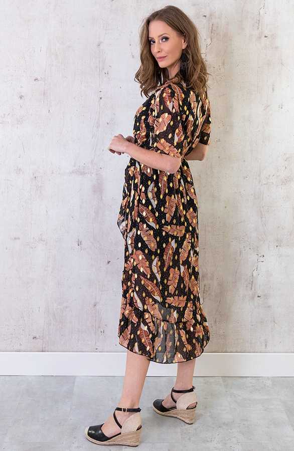 Midi Leaves Jurk Deluxe – shoparchief, foto 2