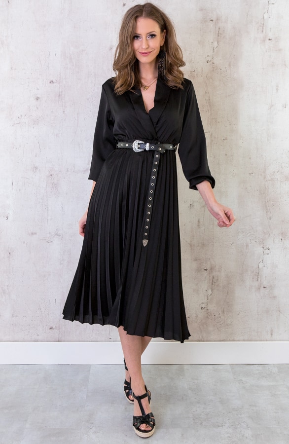 Plisse Jurk Zijde Zwart – shoparchief, foto 5