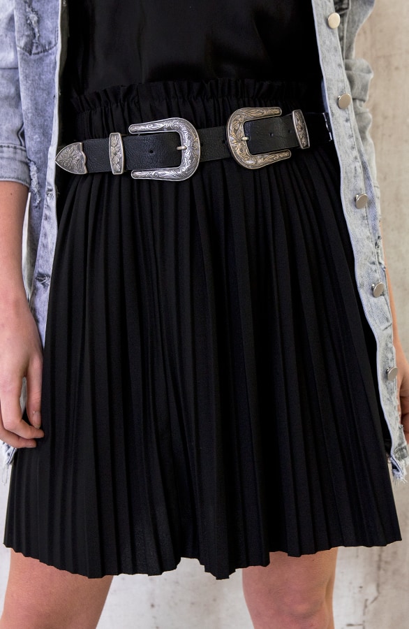 Plisse Rok Dames Zwart – shoparchief, foto 2