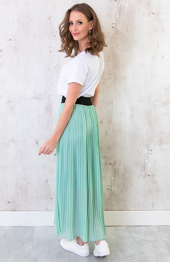 Plooirok Dames Mintgroen – shoparchief, foto 3