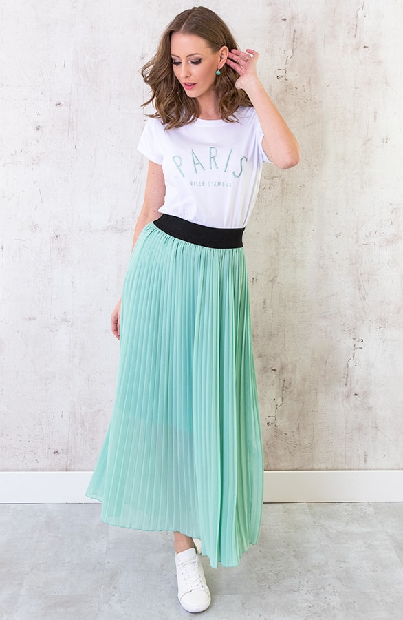 Plooirok Dames Mintgroen – shoparchief, foto 2