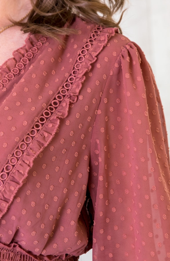 Polkadot Overslag Top Oud Roze – shoparchief, foto 5