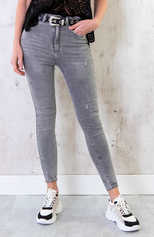 Skinny Jeans High Waist Grijs – shoparchief