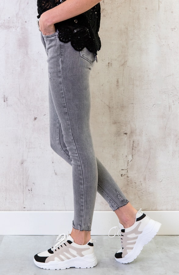 Skinny Jeans High Waist Grijs – shoparchief, foto 2