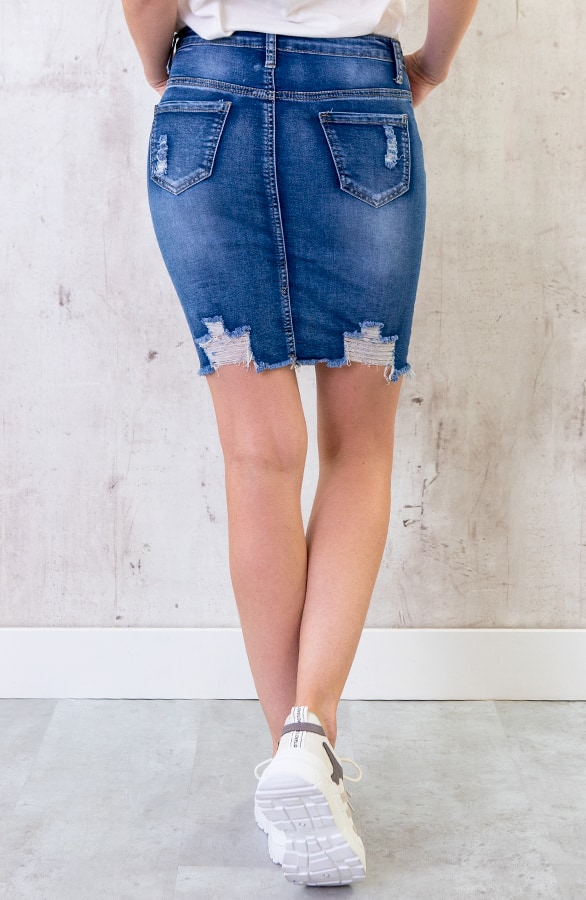Spijkerrok Damaged Denim – shoparchief, foto 4