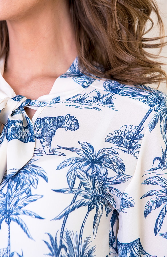 Strik Blouse Jungle Blauw – shoparchief, foto 3