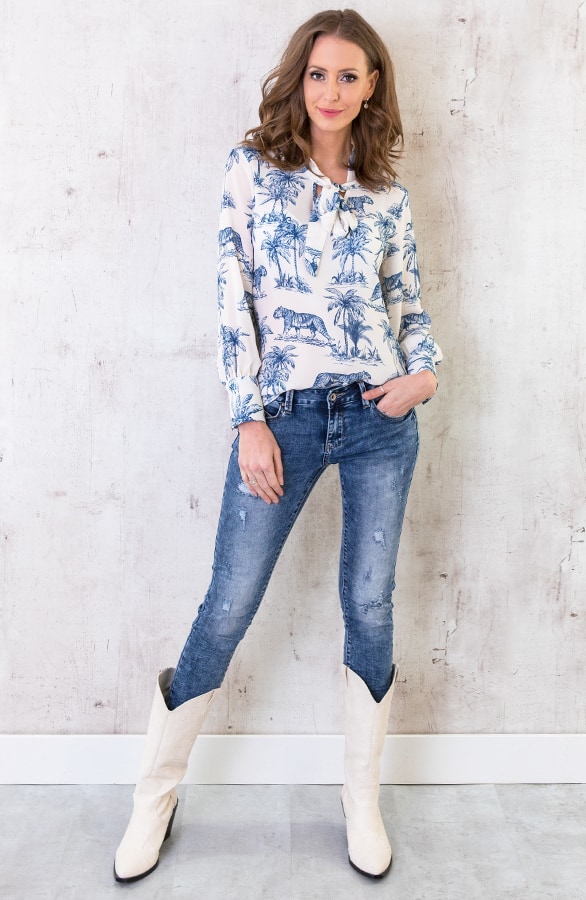Strik Blouse Jungle Blauw – shoparchief, foto 2