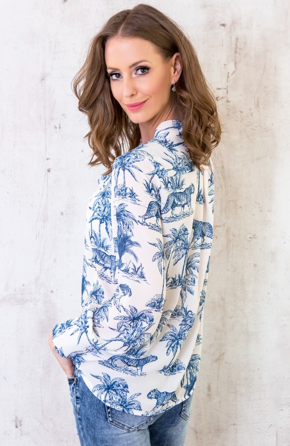 Strik Blouse Jungle Blauw – shoparchief, foto 6