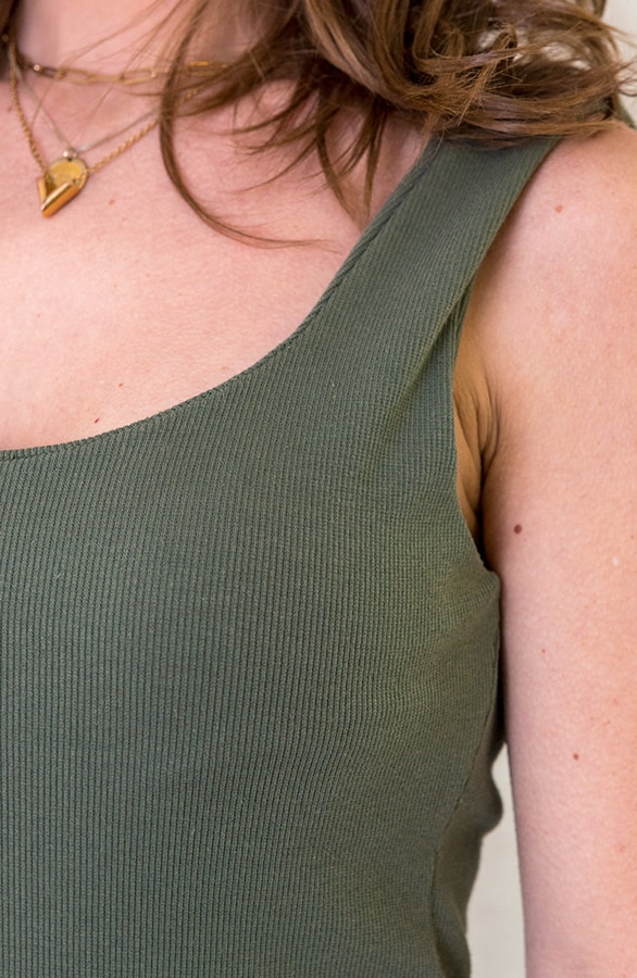 Stretch Jurk Dames Legergroen – shoparchief, foto 4